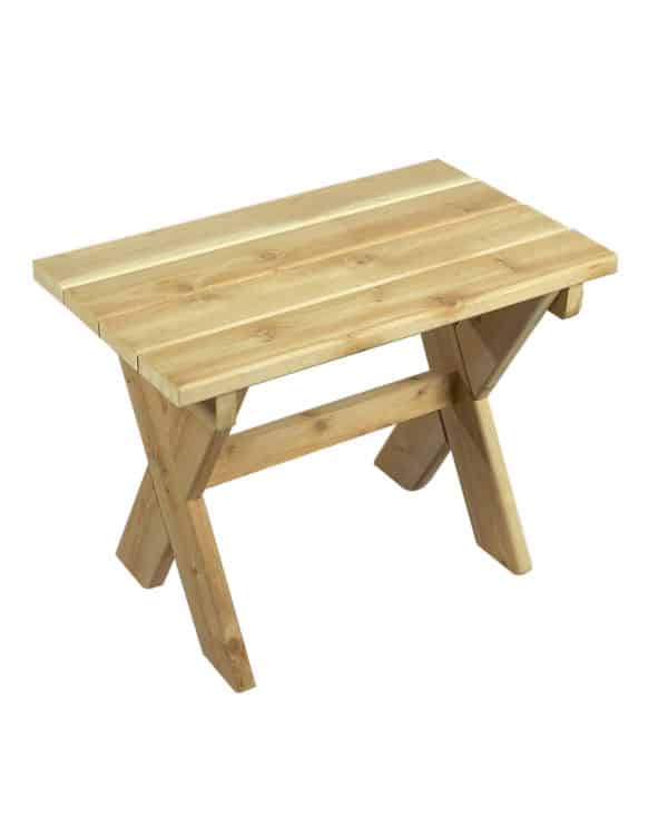 table basse adirondack en bois de cèdre blanc écologique.