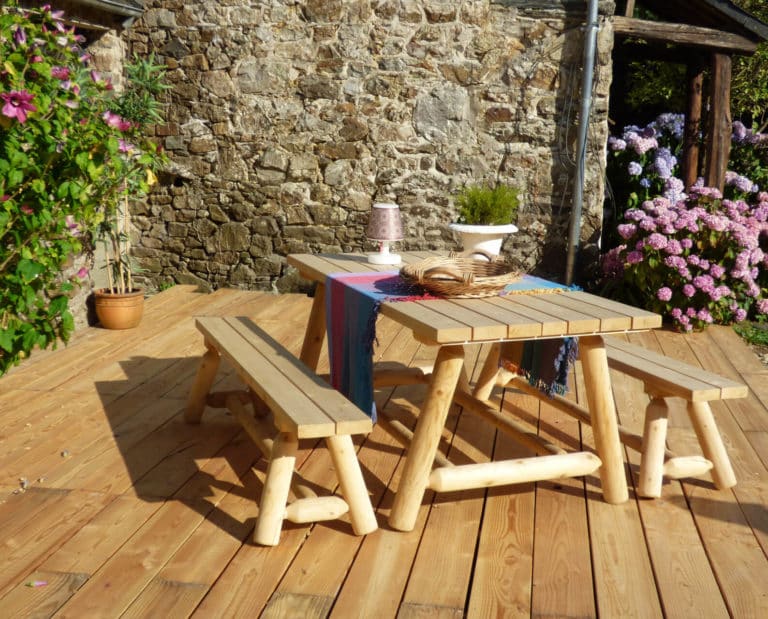 Table Repas Rectangulaire En Bois - Réf B21B - Cèdre & Rondins