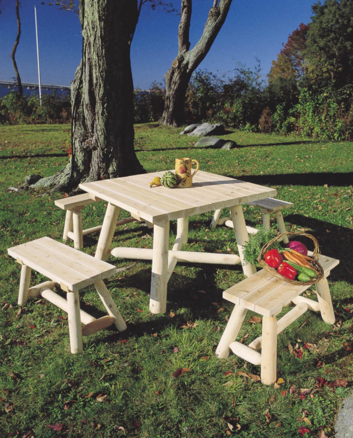 Banc De Jardin En Bois De Cèdre Blanc Réf B20A - Cèdre & Rondins