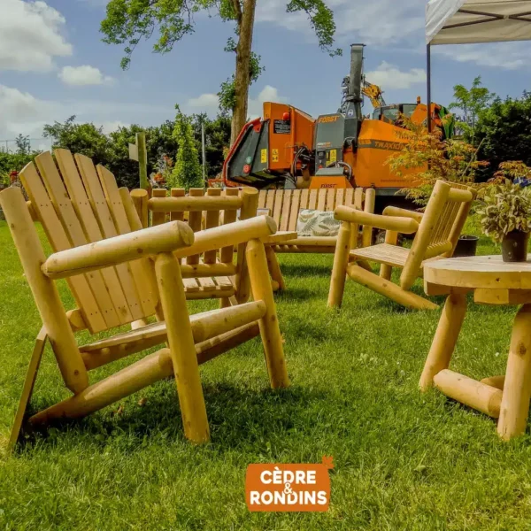 B104L fauteuil de jardin cèdre & rondins château de chantilly